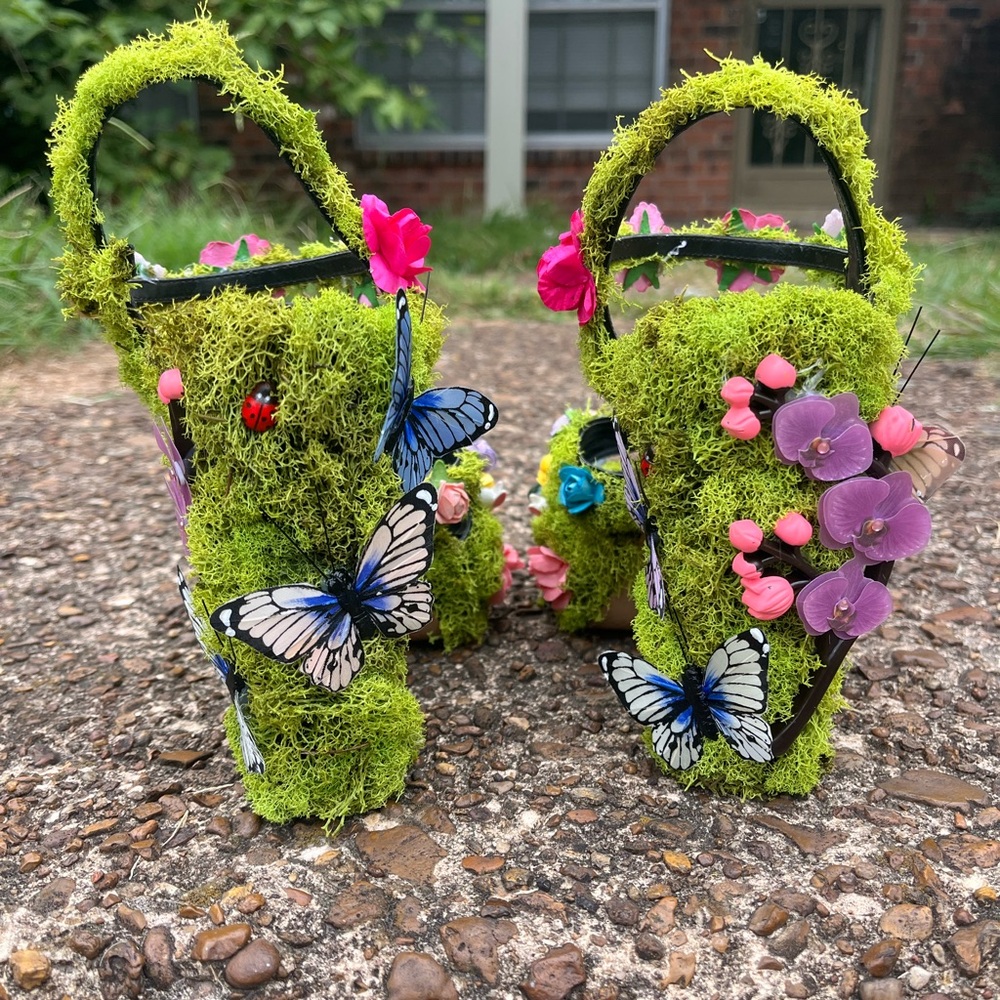 Vibrant Floral & Butterfly Platform Garden Fairy Heels - Picture 3 of 4